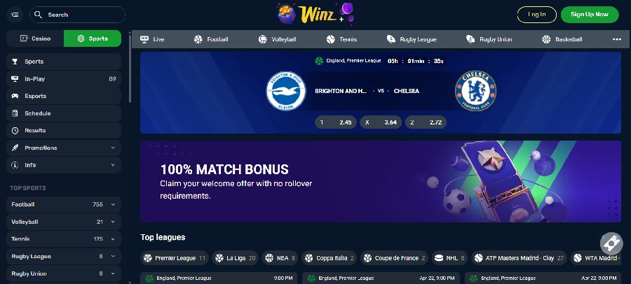 Winz.io Spordipanused